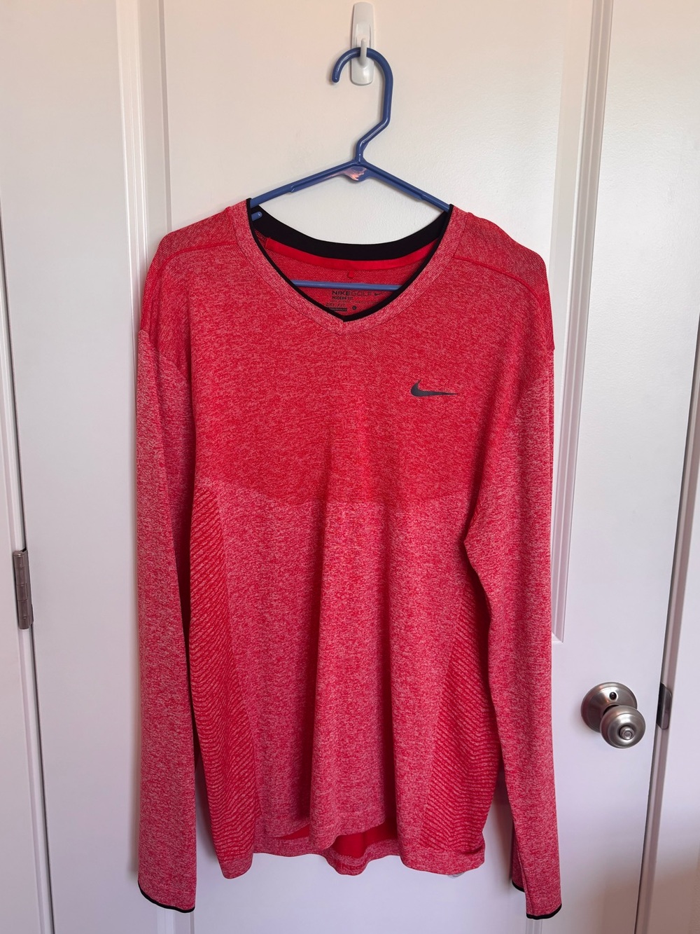 Nike Golf V Neck Pullover Red Knit Sweater
